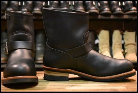 【11D 箱付 美品 12年】レッドウィング 2976 ショート エンジニア 黒 ブラッククローム スチールトゥ ブーツ redwing 2268 HOPESMORE