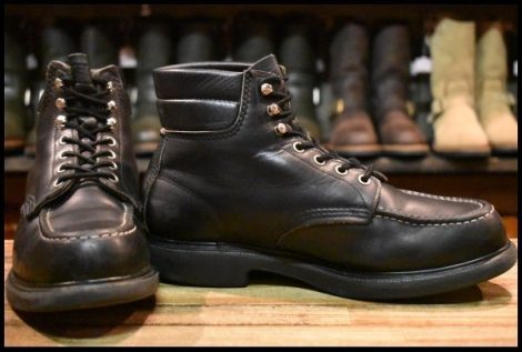 【9E 良品 羽タグ 97年】レッドウィング 8133 スーパーソール 黒 ブラッククローム モックトゥ レースアップ ブーツ redwing HOPESMORE