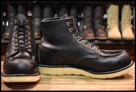 【8D 良品 10年】レッドウィング 8179 アイリッシュセッター 黒 ブラッククローム モックトゥ 編み上げ ブーツ redwing HOPESMORE