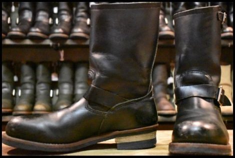 【11D 良品 10年】レッドウィング 2268 エンジニア 黒 ブラッククローム スチールトゥ プルオン ブーツ redwing HOPESMORE