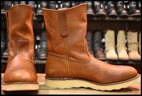 【9D 箱付 美品 06年】レッドウィング 866 ペコス 茶 オロイジナル ブラウン プルオン ブーツ redwing pecos HOPESMORE