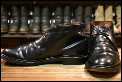 【8.5D 良品】ALDEN オールデン 1340 チャッカ ブラック シェルコードバン 黒 短靴 ローカット 編み上げ ブーツ HOPESMORE