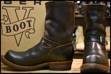 【UK7 箱付 良品】VIBERG ヴァイバー 83エンジニア 黒 クロムエクセル ターンアップトゥ ヴァイバーグ ブーツ HOPESMORE