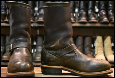 【8E 箱付 中古 黒タグ PT91 95年】Chippewa チペワ 27899 エンジニア 黒 ブラック 11インチハイト スチールトゥ ブーツ HOPESMORE