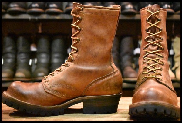 【8D 中古 旧ロゴ 95年】WESCO ウエスコ ジョブマスター 茶 ブラウン ビブラム100シングル ブーツ HOPESMORE