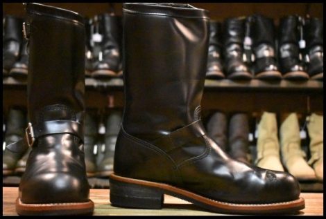 【9E 箱付 良品 黒タグ】Chippewa チペワ 99953 エンジニア ブラック コードバン スチールトゥ 11インチハイト ブーツ HOPESMORE