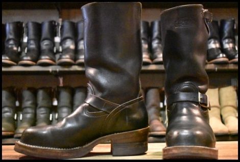 【9E 良品 PT91 01年】WESCO ウエスコ カスタムボス ブラック 黒 11インチハイト ビブラム705ダブル ブーツ BOSS HOPESMORE