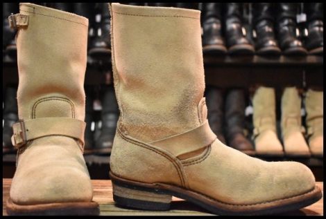 【7.5D 良品 10年】レッドウィング 8268 スエード エンジニア ホーソーンアビレーンラフアウト スチールトゥ ブーツ redwing HOPESMORE