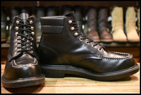 【8.5E 箱付 美品 23年】レッドウィング 8133 スーパーソール 黒 ブラッククローム モックトゥ レースアップ ブーツ redwing HOPESMORE