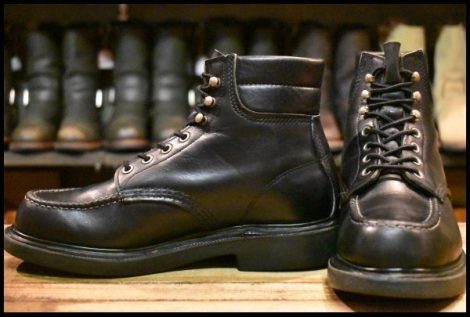 【7E 良品 羽タグ 97年】レッドウィング 8133 スーパーソール 黒 ブラッククローム モックトゥ レースアップ ブーツ redwing HOPESMORE